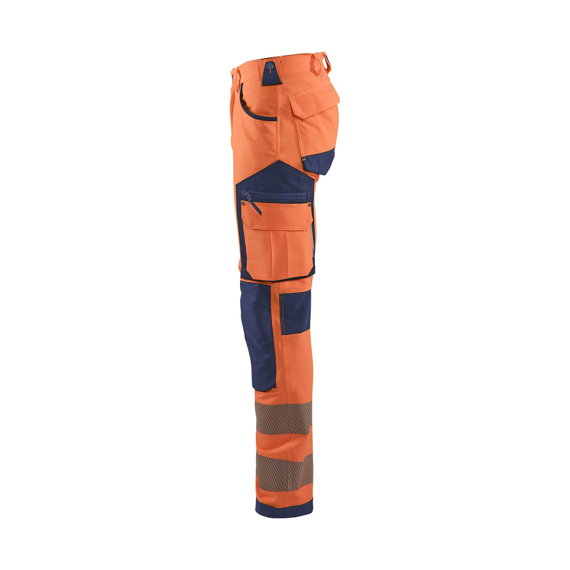 BLAKLADER 11971642 | Hi Vis Trousers 4 way stretch Hi Vis Reflective Work Trousers Men - Water Repellent
